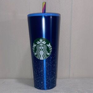 Starbucks 2020 Metallic Blue Speckled Stainless Steel Tumbler with lid